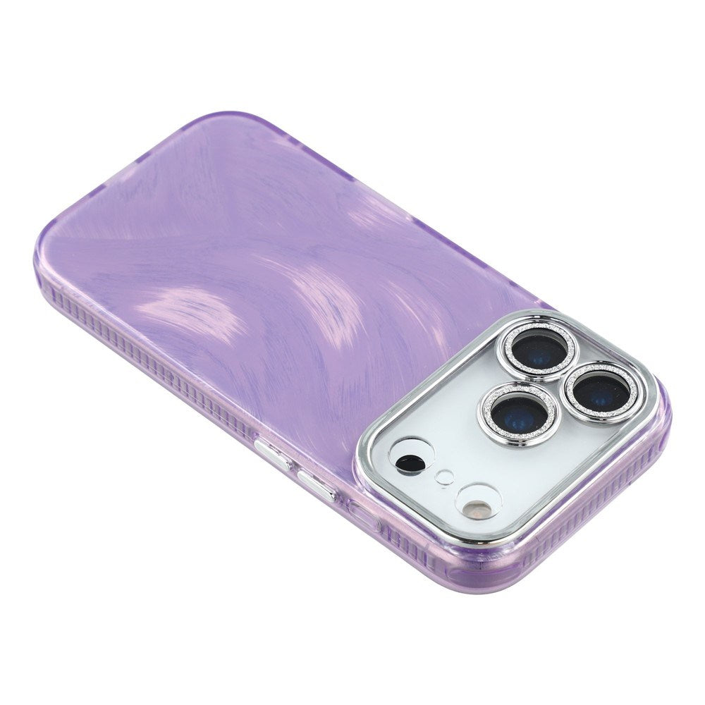 EIDERWOOD iPhone 17 Pro Hybrid Plastic Case with Built-in Camera Lens Protection - Brush Stroke Pattern / Purple