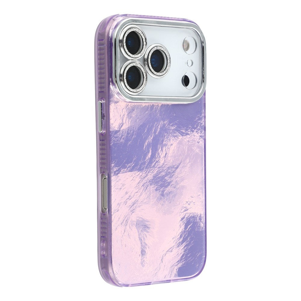 EIDERWOOD iPhone 17 Pro Hybrid Plastic Case with Built-in Camera Lens Protection - Foil Pattern / Purple