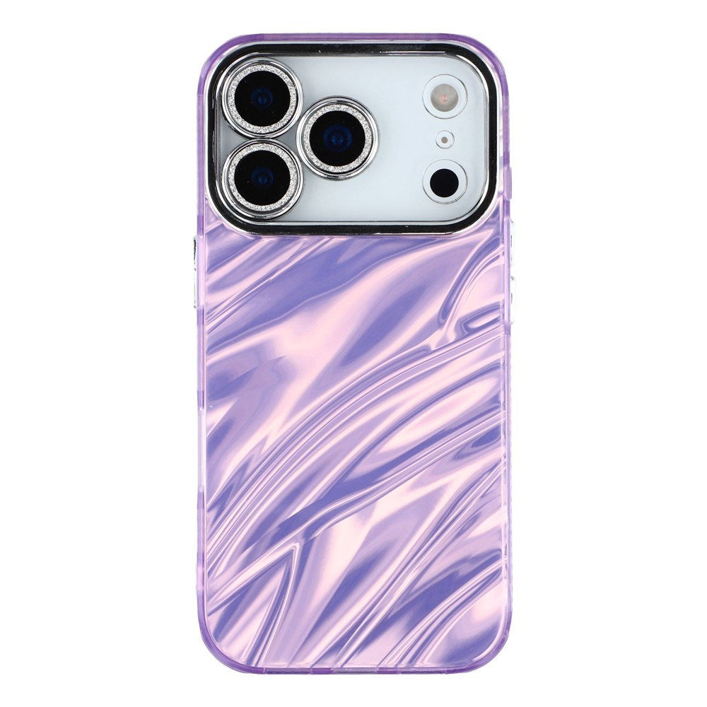 EIDERWOOD iPhone 17 Pro Max Hybrid Plastic Case with Built-in Camera Lens Protection - Wavy Pattern / Purple