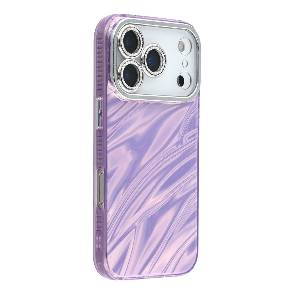 EIDERWOOD iPhone 17 Pro Max Hybrid Plastic Case with Built-in Camera Lens Protection - Wavy Pattern / Purple