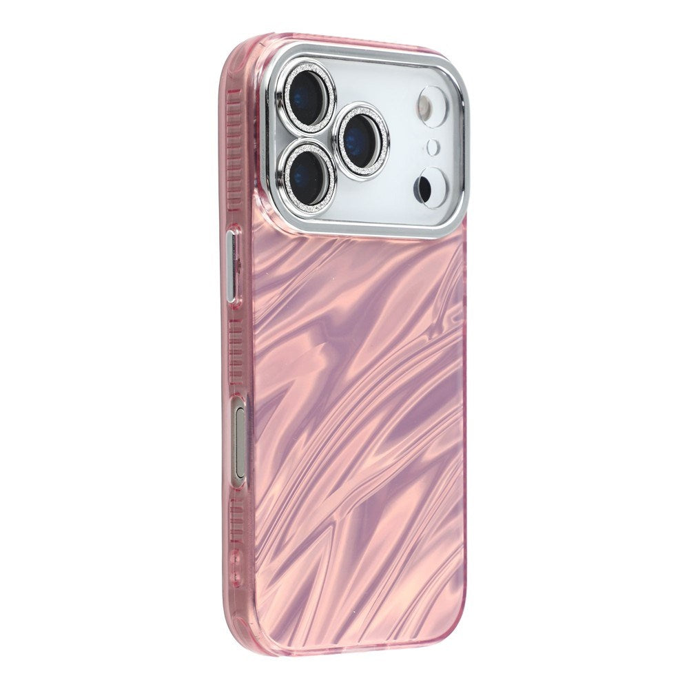 EIDERWOOD iPhone 17 Pro Max Hybrid Plastic Case with Built-in Camera Lens Protection - Wavy Pattern / Pink