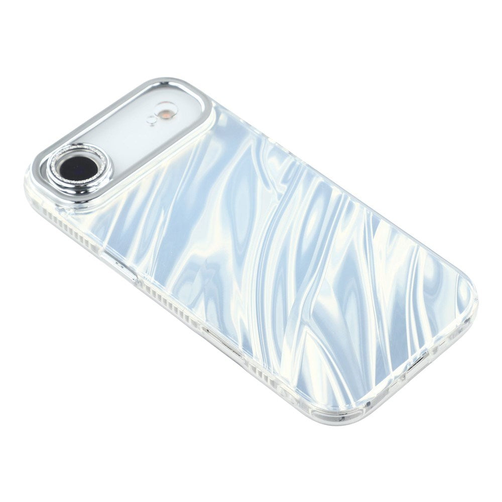 EIDERWOOD iPhone Air Hybrid Plastic Case with Built-in Camera Lens Protection - Wavy Pattern / Silver