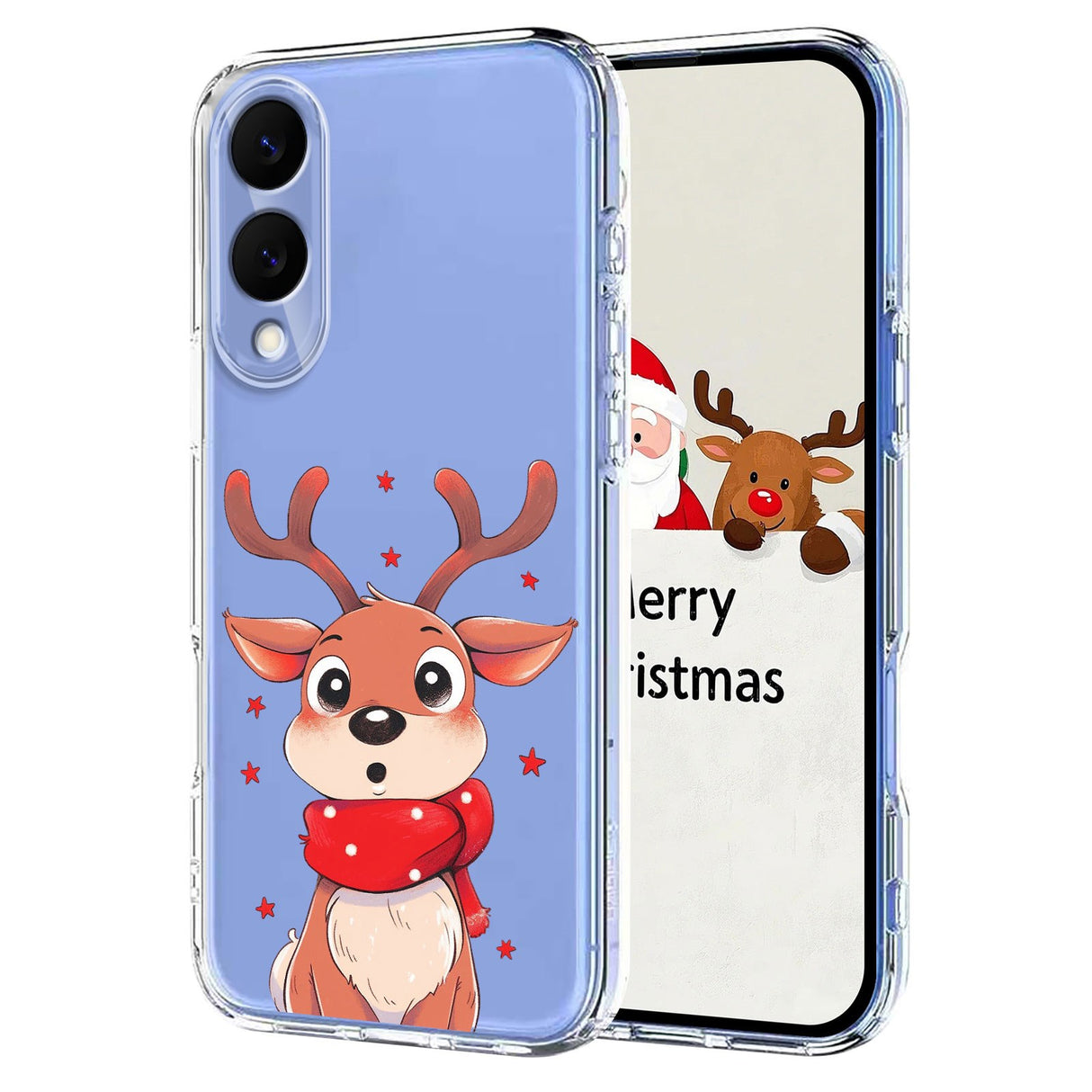 EIDERWOOD Samsung Galaxy S25 Edge Flexible Plastic Christmas Case with Motif - Transparent / Reindeer