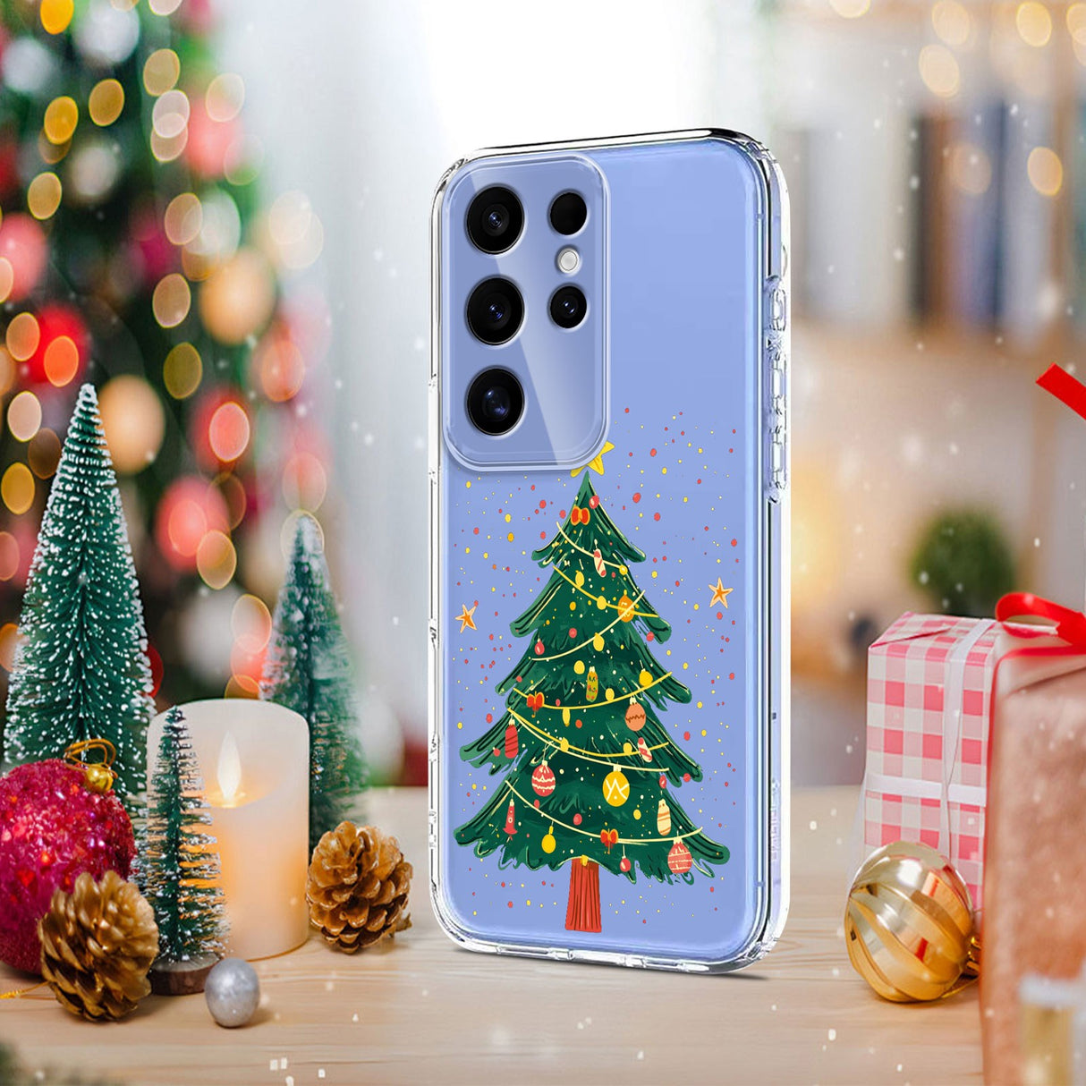 EIDERWOOD Samsung Galaxy S25 Ultra Flexible Plastic Christmas Case with Motif - Transparent / Christmas Tree