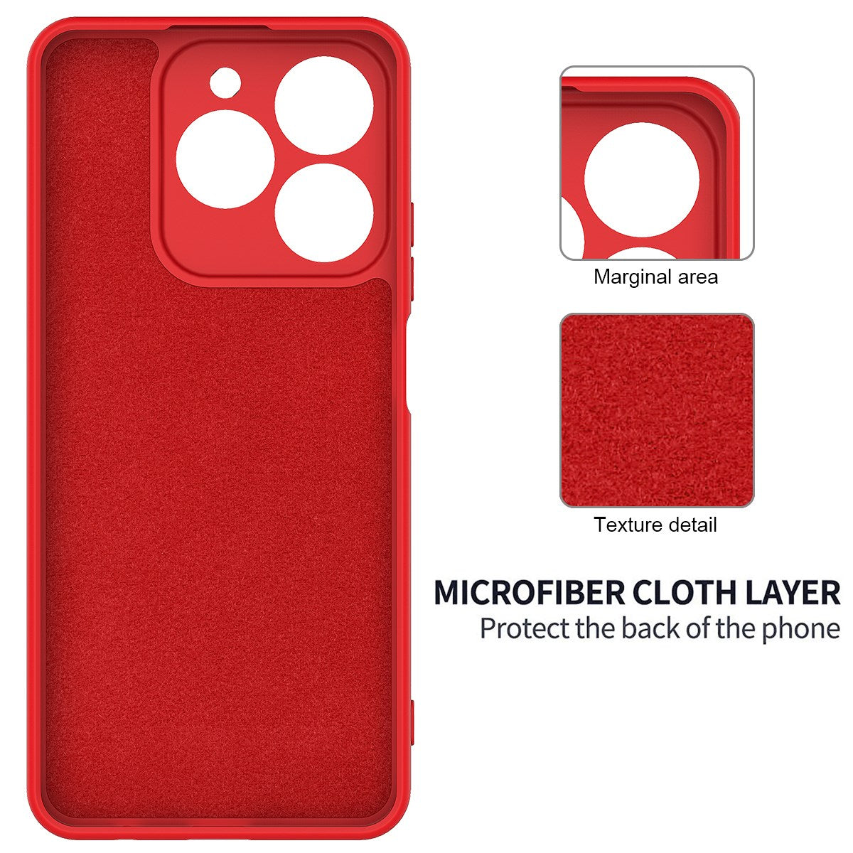 Realme Note 70T EIDERWOOD Lined Silicone Case with Strap - Red