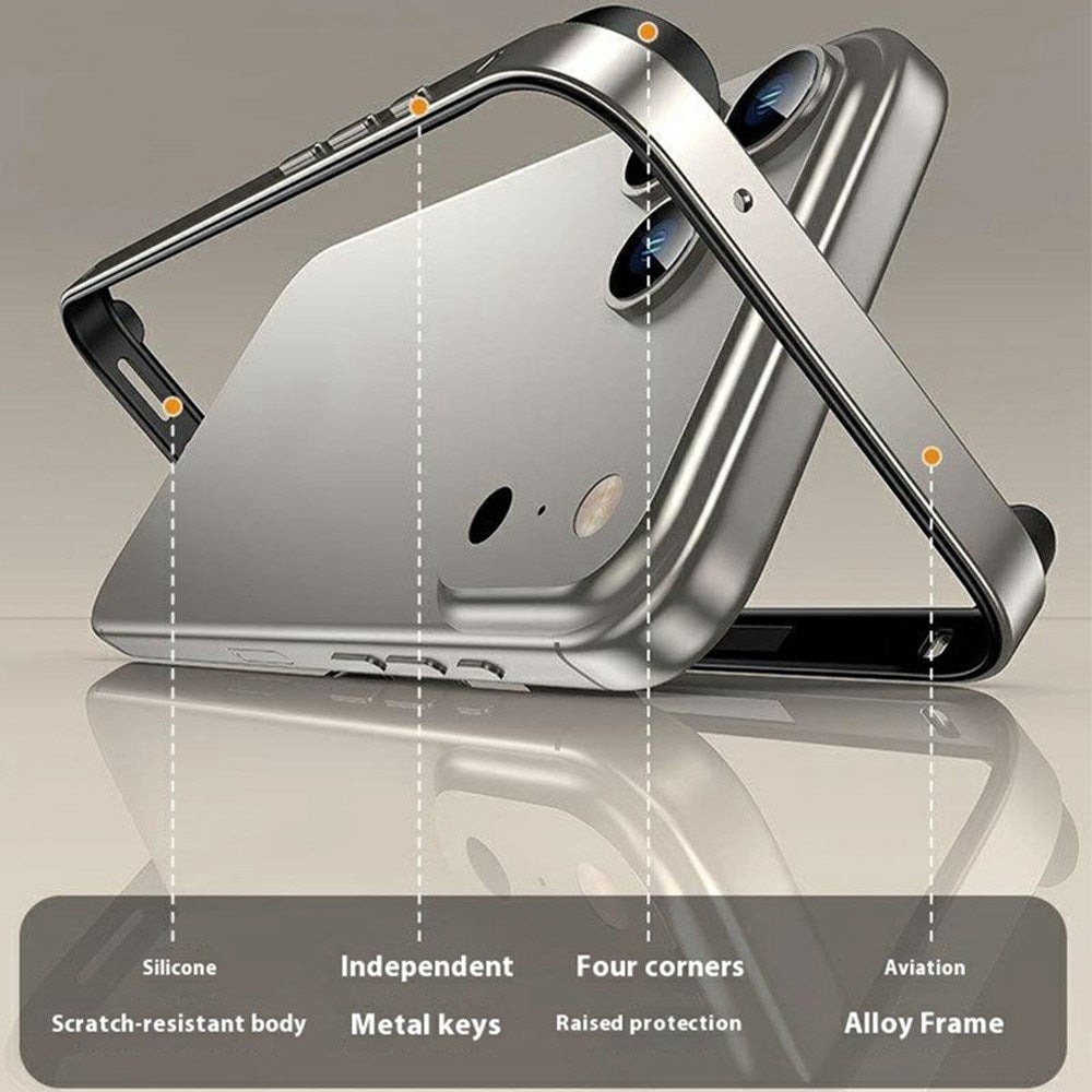 iPhone 17 Pro EIDERWOOD Metal Bumper Case with Reinforced Silicone Corners - Grey