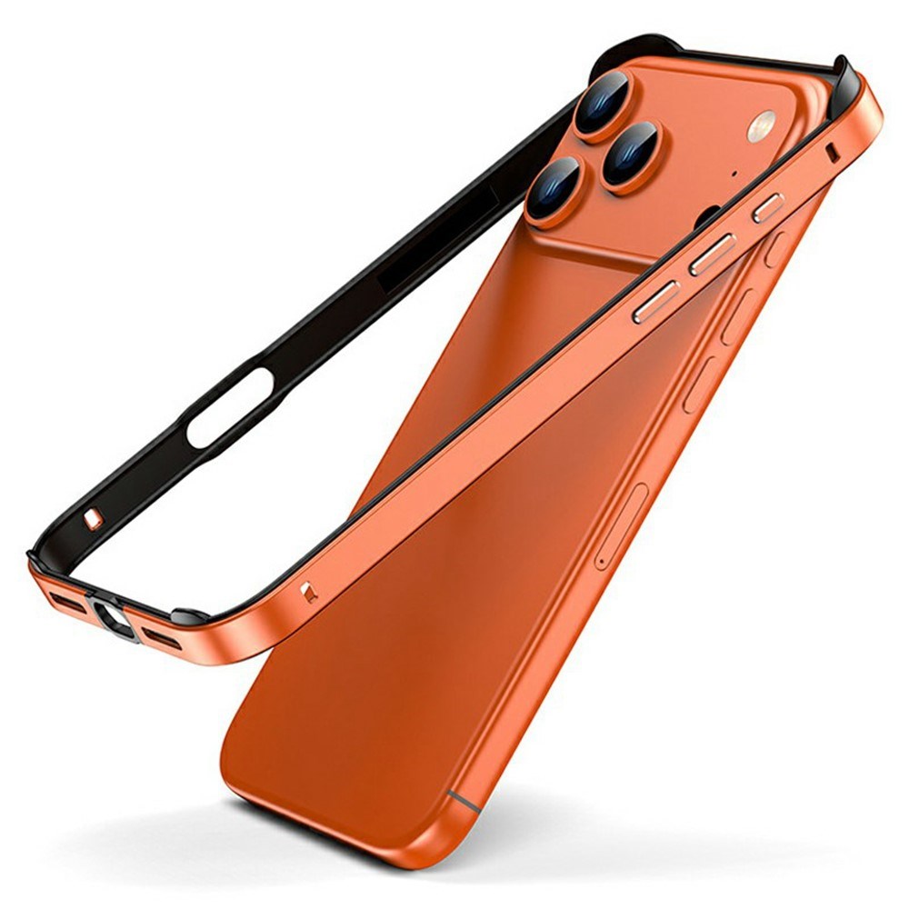 iPhone 17 Pro EIDERWOOD Metal Bumper Case with Reinforced Silicone Corners - Orange