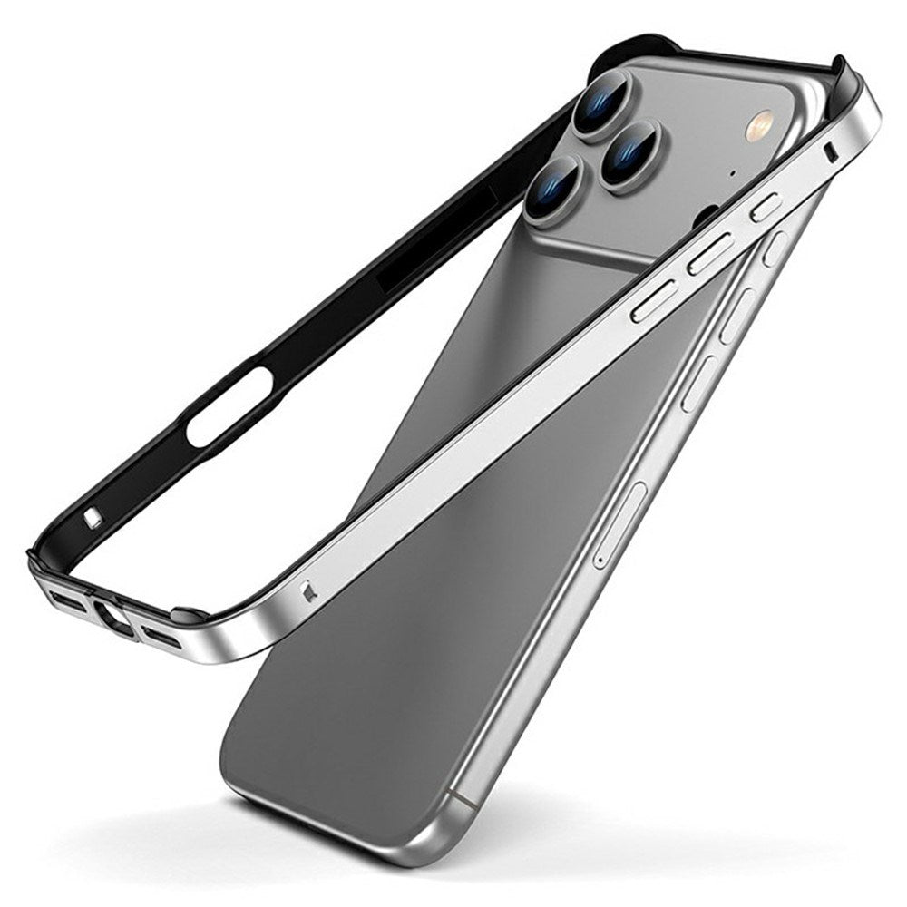 iPhone 17 Pro Max EIDERWOOD Metal Bumper Case with Reinforced Silicone Corners - Silver