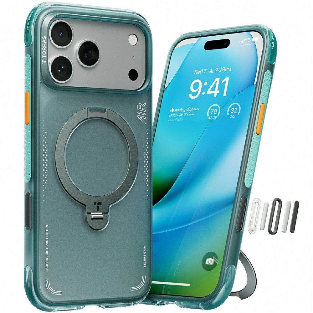 iPhone 17 Pro Max TORRAS Ostand Q3 Air Case with Kickstand - MagSafe Compatible - Green