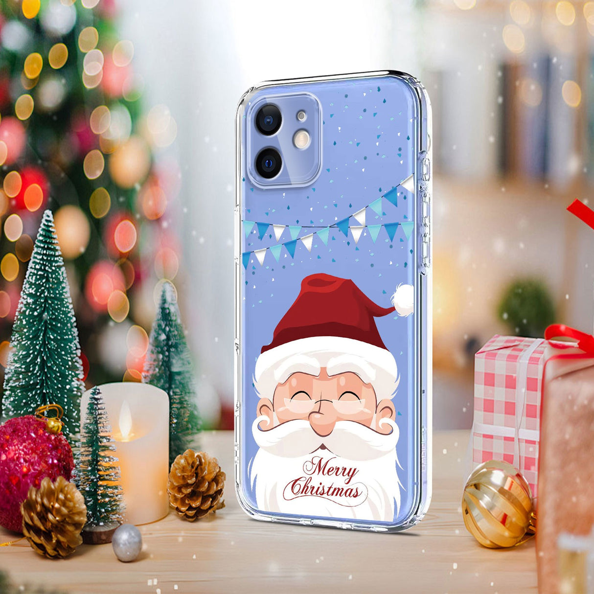 EIDERWOOD iPhone 11 Flexible Plastic Christmas Case with Motif - Transparent / Santa Claus