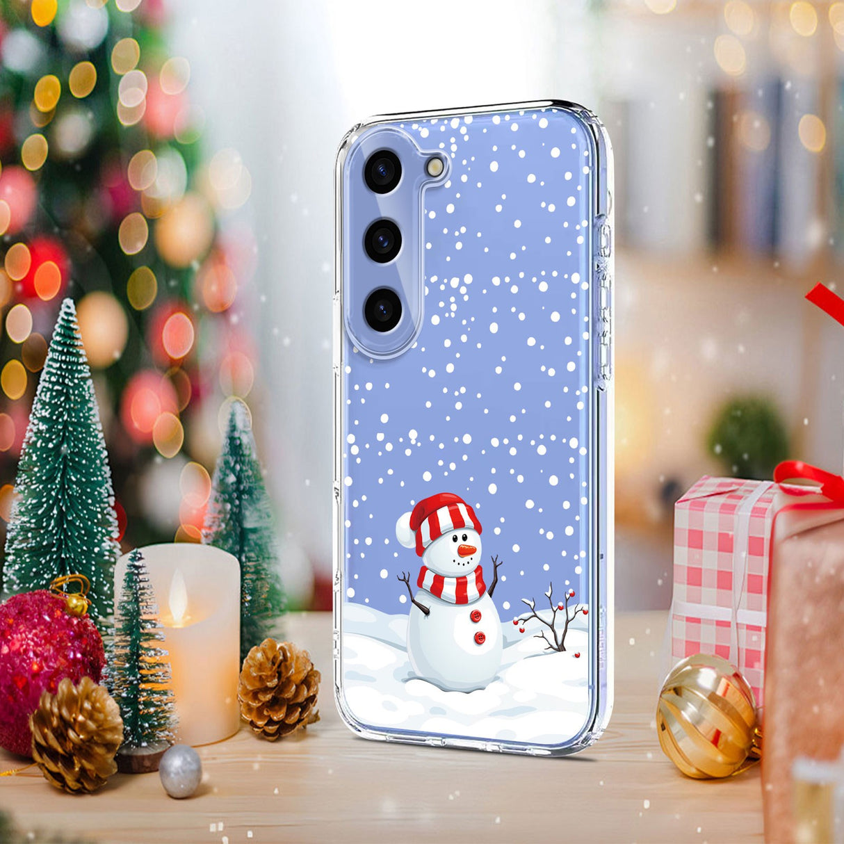 EIDERWOOD Samsung Galaxy S23+ (Plus) Flexible Plastic Christmas Case with Motif - Transparent / Snowman