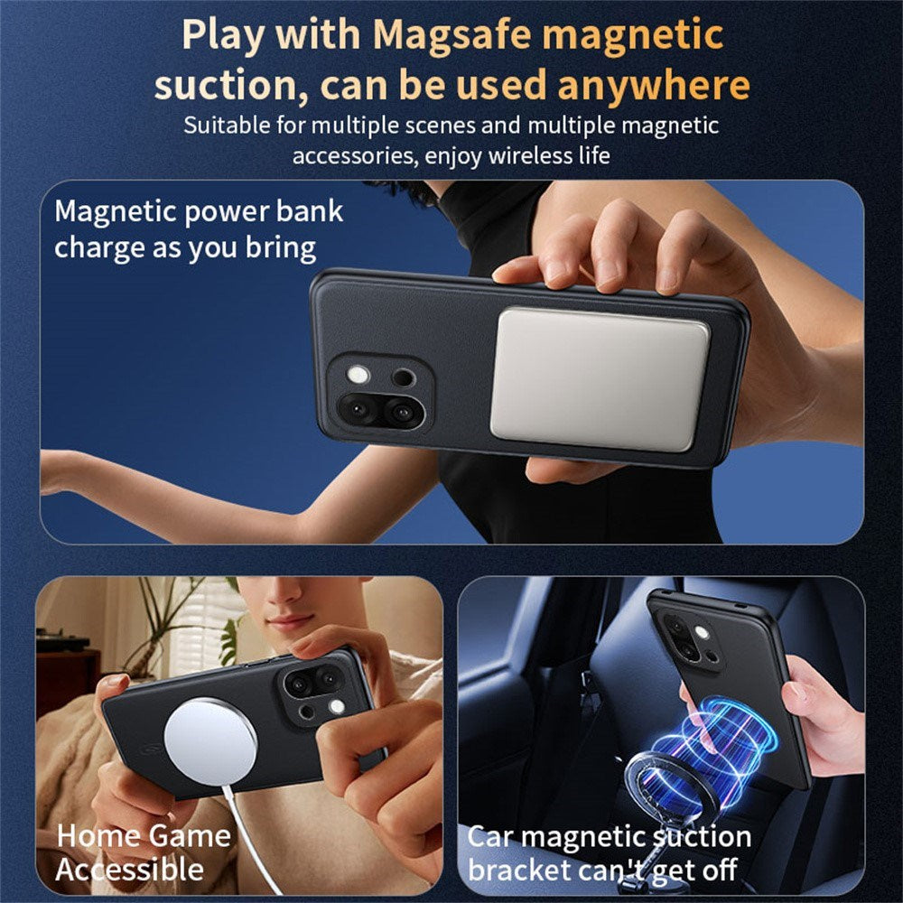 EIDERWOOD OnePlus 15 Hybrid Plastic Case with Faux Leather - MagSafe Compatible - Brown