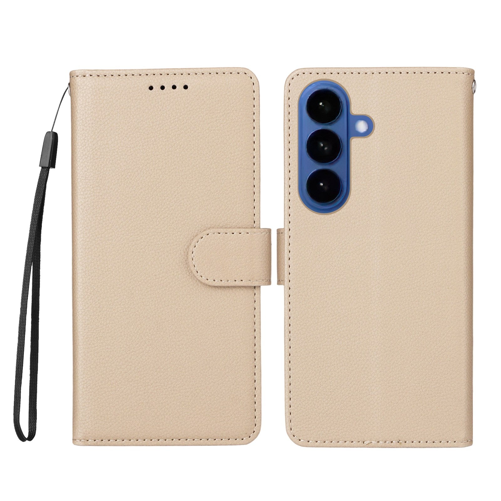 Samsung Galaxy S26 EIDERWOOD Faux Leather Flip Case with Strap - Beige