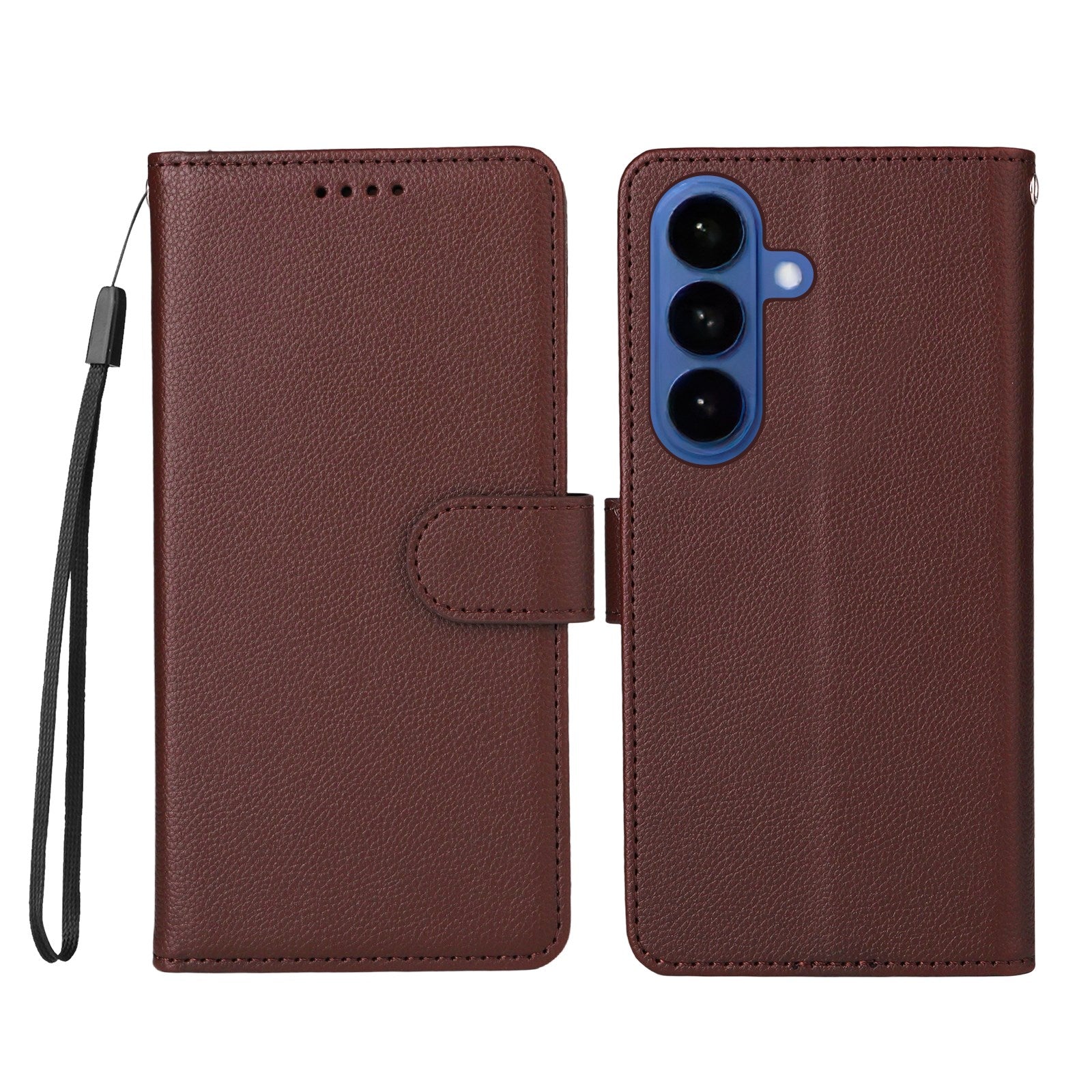 Samsung Galaxy S26 EIDERWOOD Faux Leather Flip Case with Strap - Brown