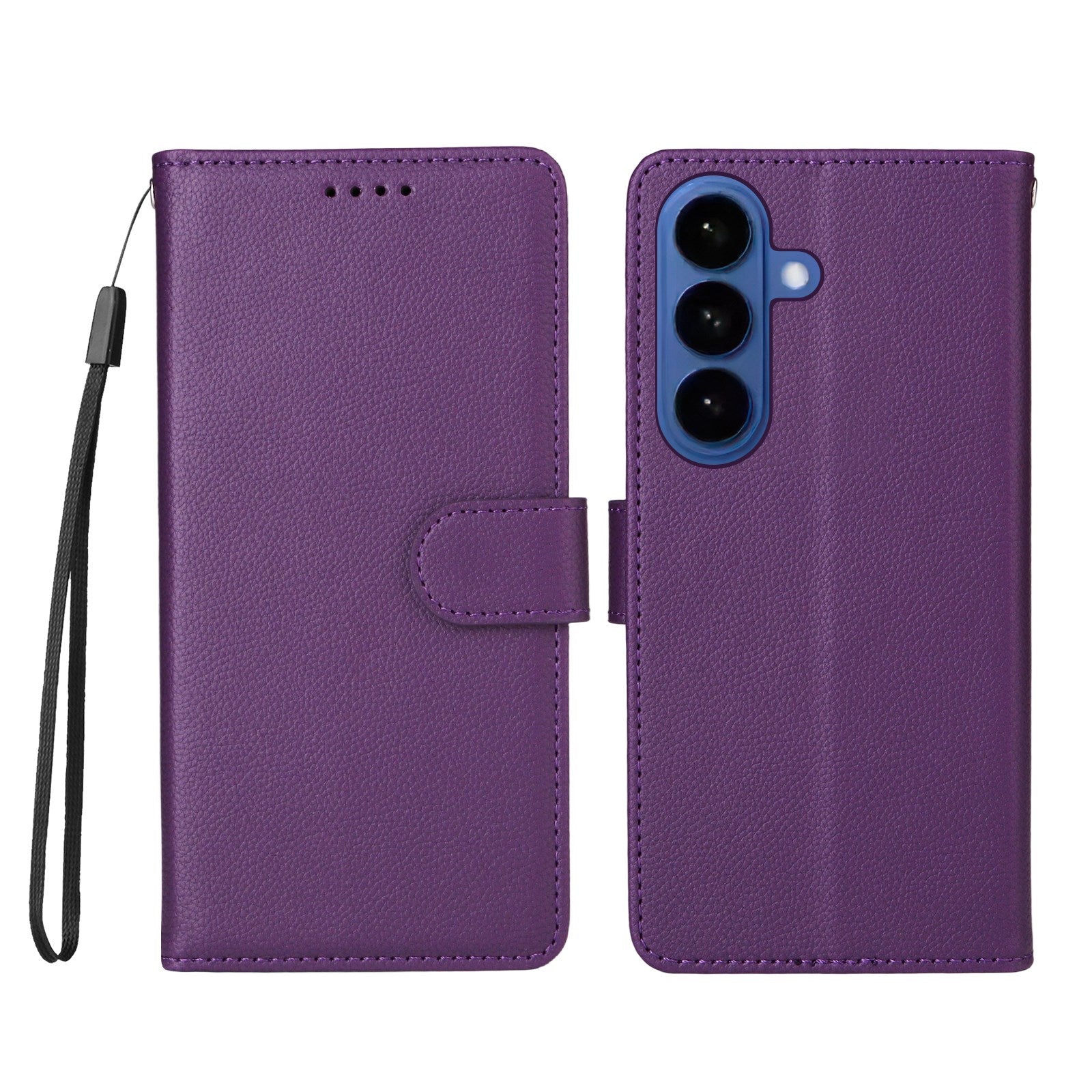 Samsung Galaxy S26 EIDERWOOD Faux Leather Flip Case with Strap - Purple