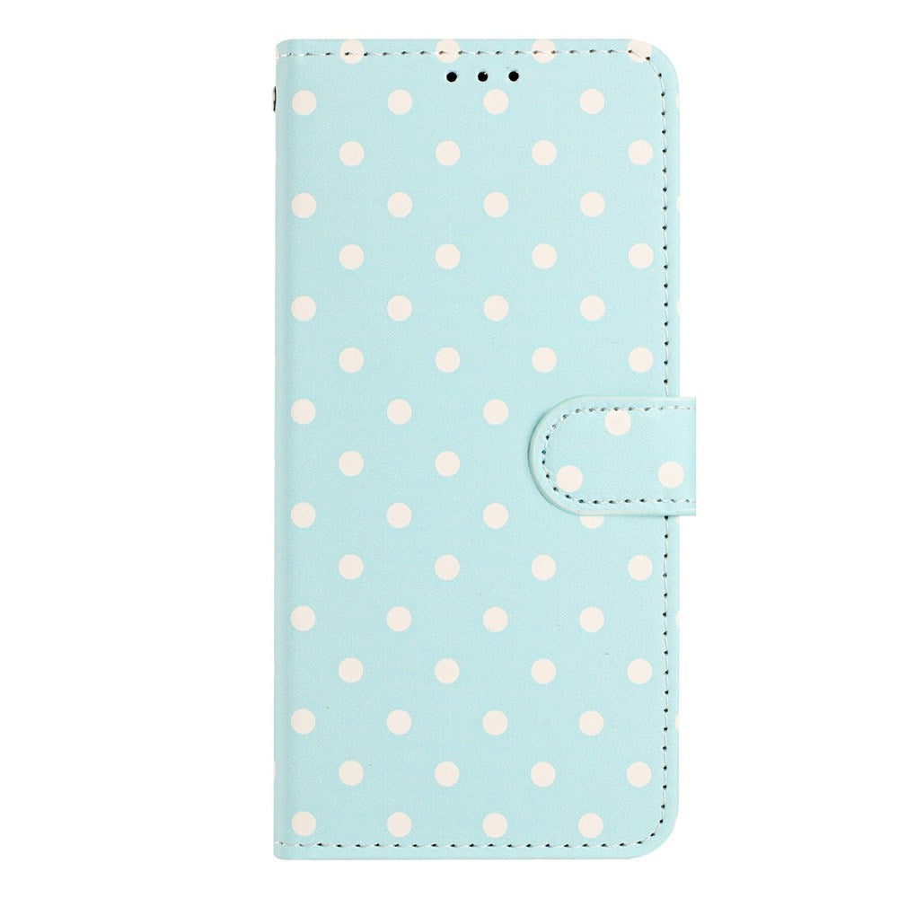 EIDERWOOD iPhone 17 Faux Leather Flip Case w. Polka Design - Blue