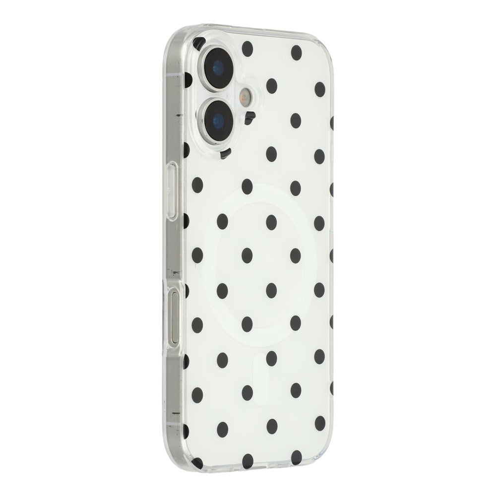 EIDERWOOD iPhone 17 Hybrid Case with Polka Design - MagSafe Compatible - Transparent / Black