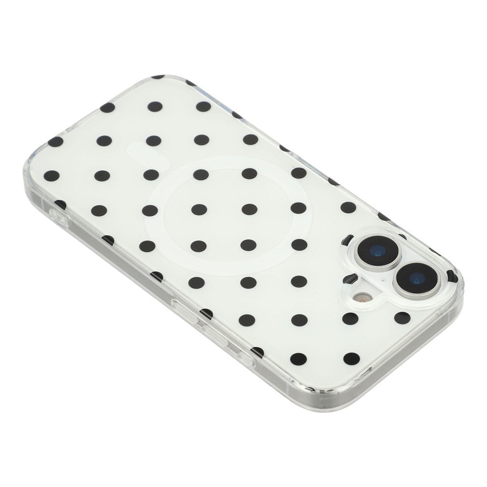 EIDERWOOD iPhone 17 Hybrid Case with Polka Design - MagSafe Compatible - Transparent / Black