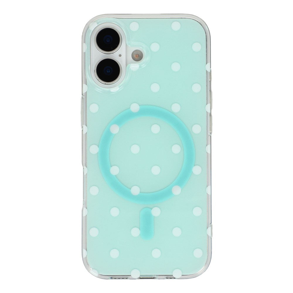 EIDERWOOD iPhone 17 Hybrid Case with Polka Design - MagSafe Compatible - Transparent / Turquoise