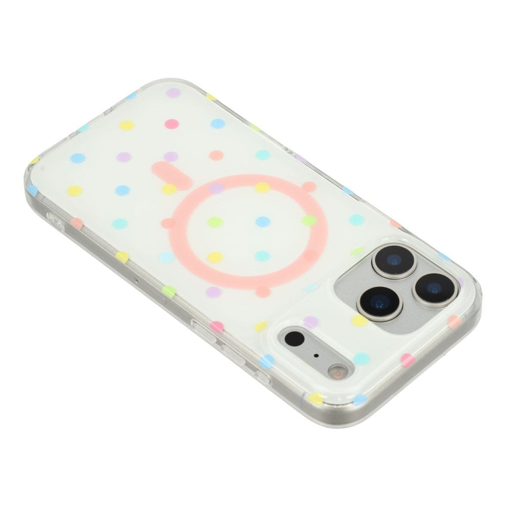EIDERWOOD iPhone 17 Pro Hybrid Case with Polka Design - MagSafe Compatible - Transparent / Multi