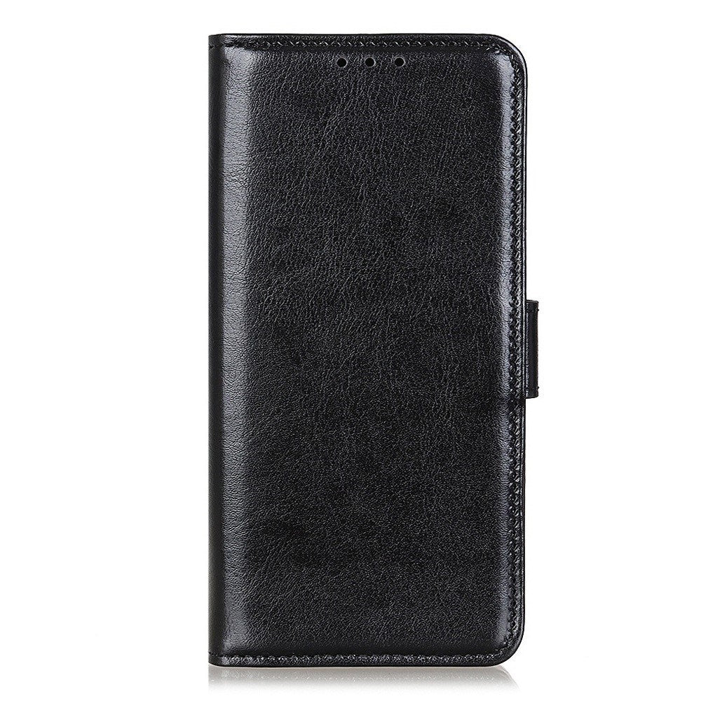 Motorola Moto G06 EIDERWOOD Leather Flip Case w. Card Holder - Black