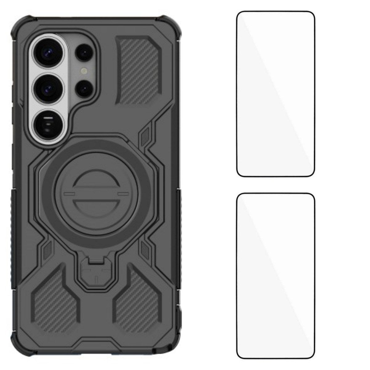 Samsung Galaxy S26 Ultra Tough Case with Kickstand - incl. 2 x Screen Protector - Black