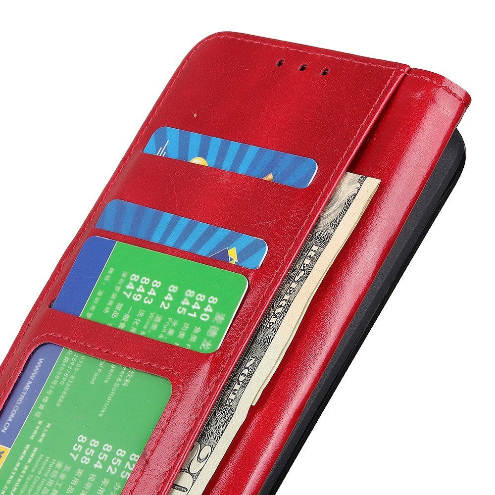 OnePlus 15 EIDERWOOD Leather Flip Case w. Card Holder - Red