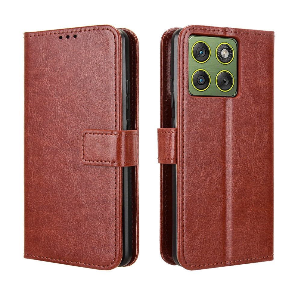 Motorola Edge 70 EIDERWOOD Leather Case with Strap & Card Holder - Brown