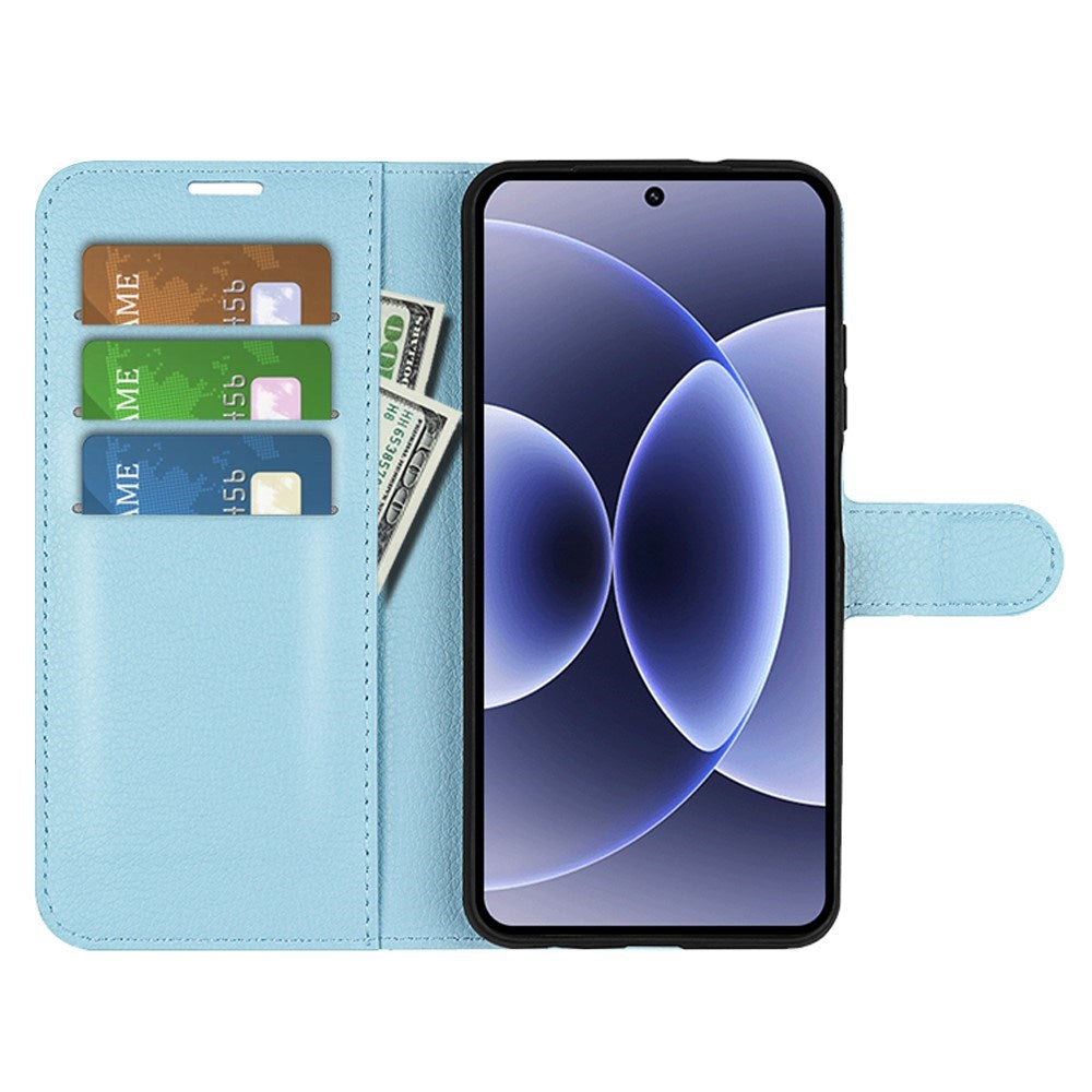 Xiaomi 17 EIDERWOOD Litchi Texture Leather Flip Case w. Wallet - Blue