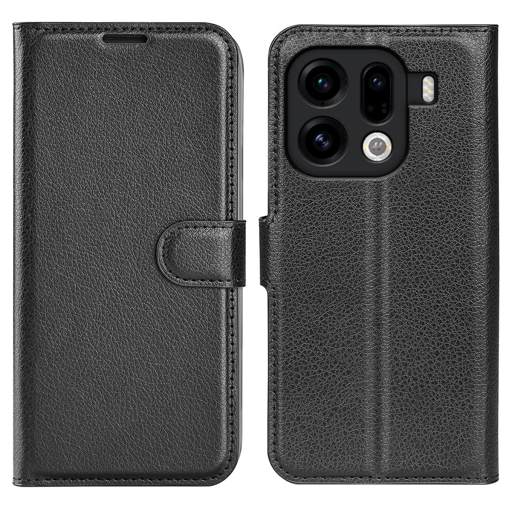 EIDERWOOD Oppo Find X9 Pro Faux Leather Flip Case with Cardholder & Stand Function - Black