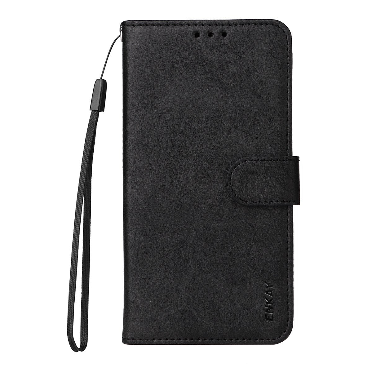 OnePlus 15R ENKAY 2-in-1 Faux Leather Flip Case with Screen Protector Glass - Black