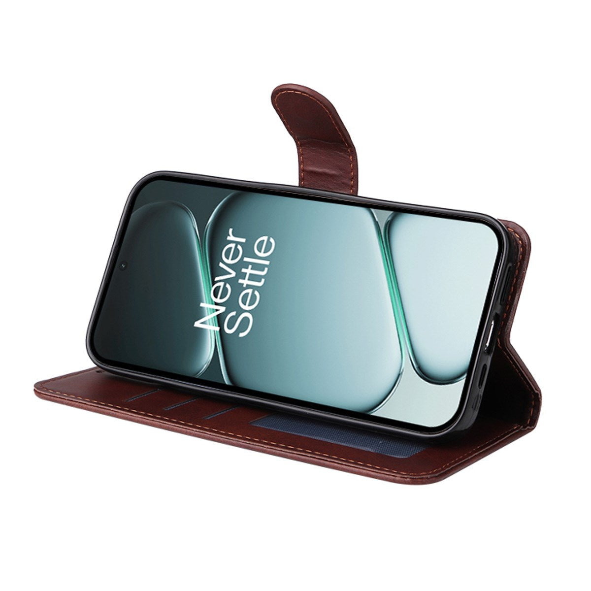 OnePlus 15R ENKAY 2-in-1 Faux Leather Flip Case with Screen Protector Glass - Black