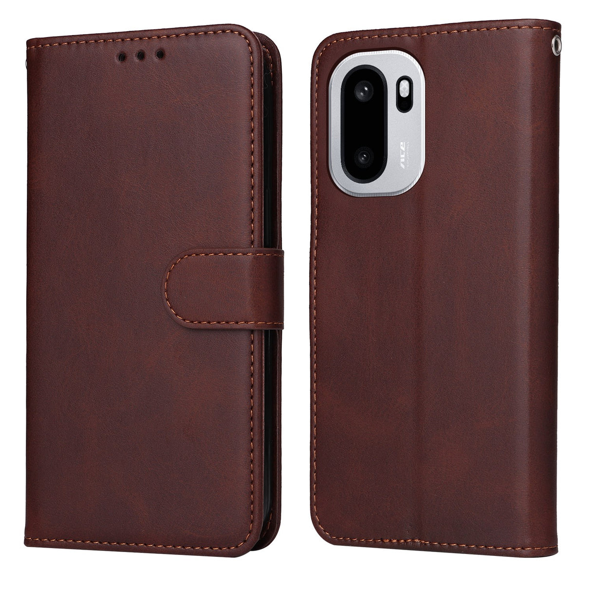EIDERWOOD OnePlus 15R Faux Leather Flip Case with Strap - Brown