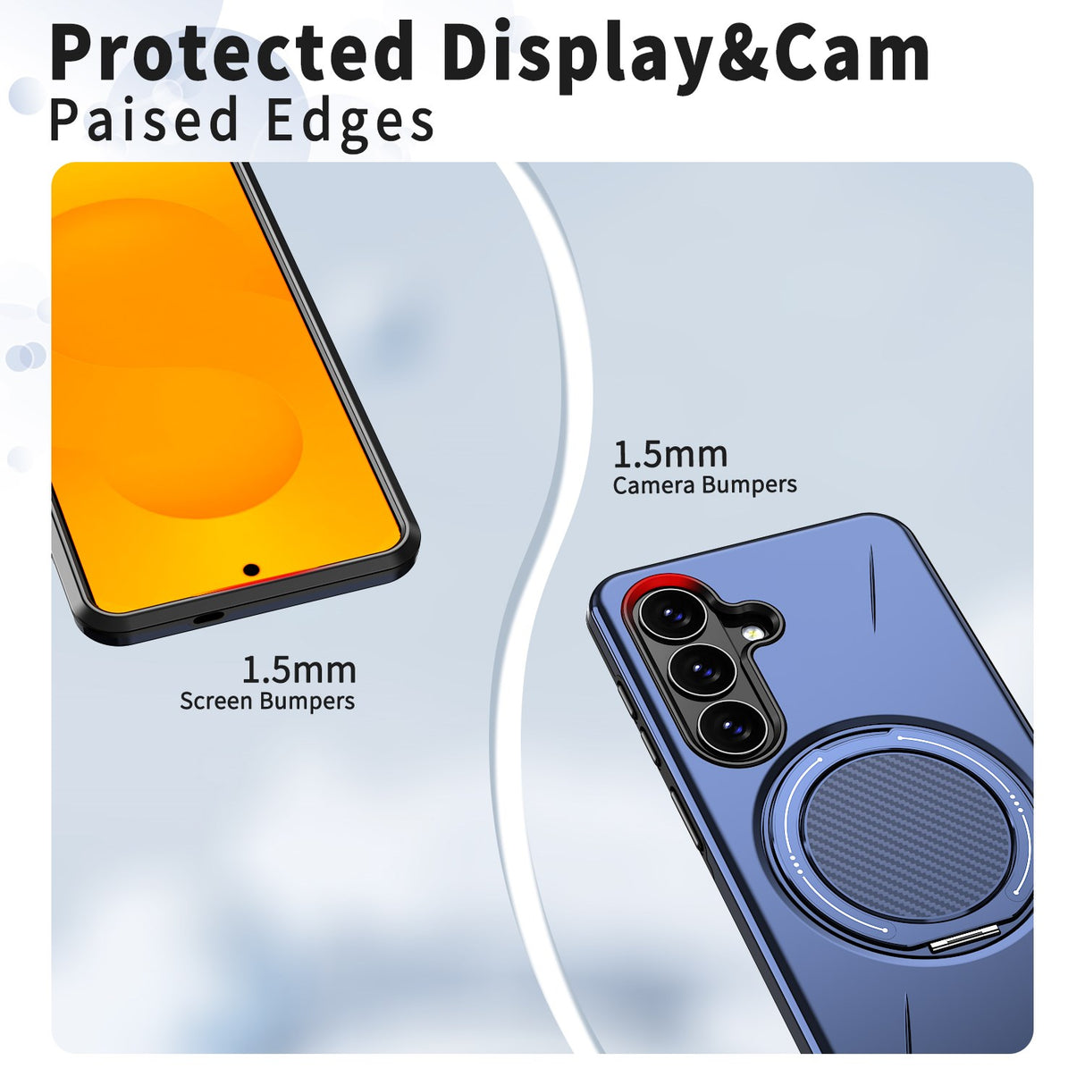 Samsung Galaxy S26 EIDERWOOD Hybrid Plastic Case with Rotating Kickstand – Blue