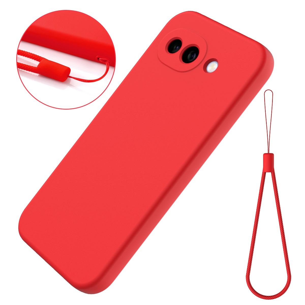 Google Pixel 10a EIDERWOOD Lined Silicone Case with Strap - Red