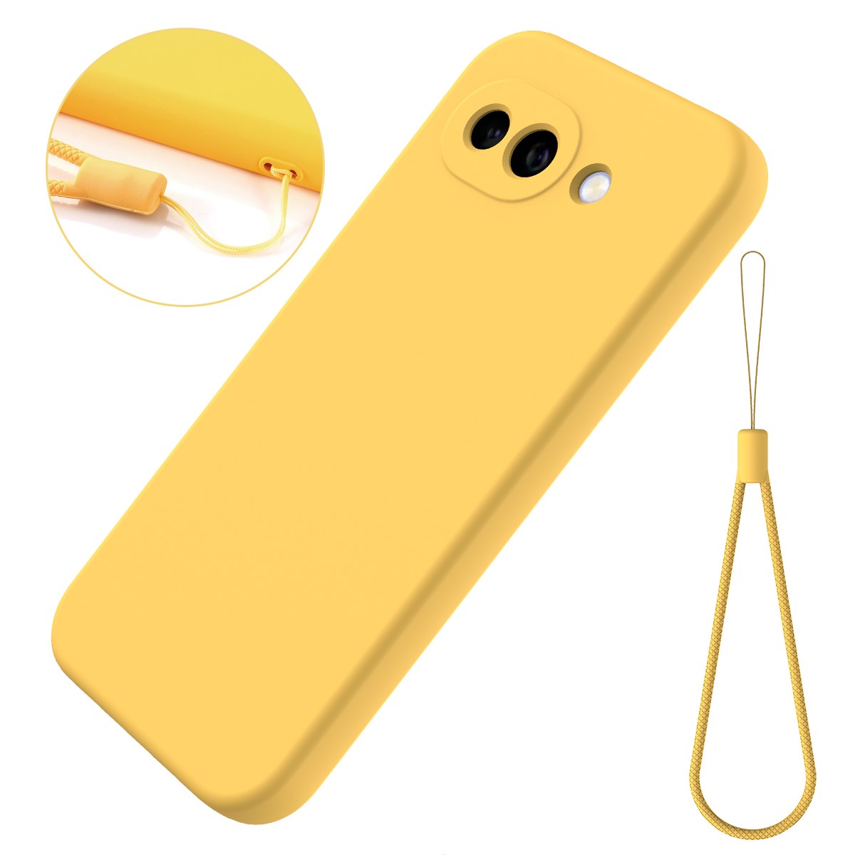 Google Pixel 10a EIDERWOOD Lined Silicone Case with Strap - Yellow