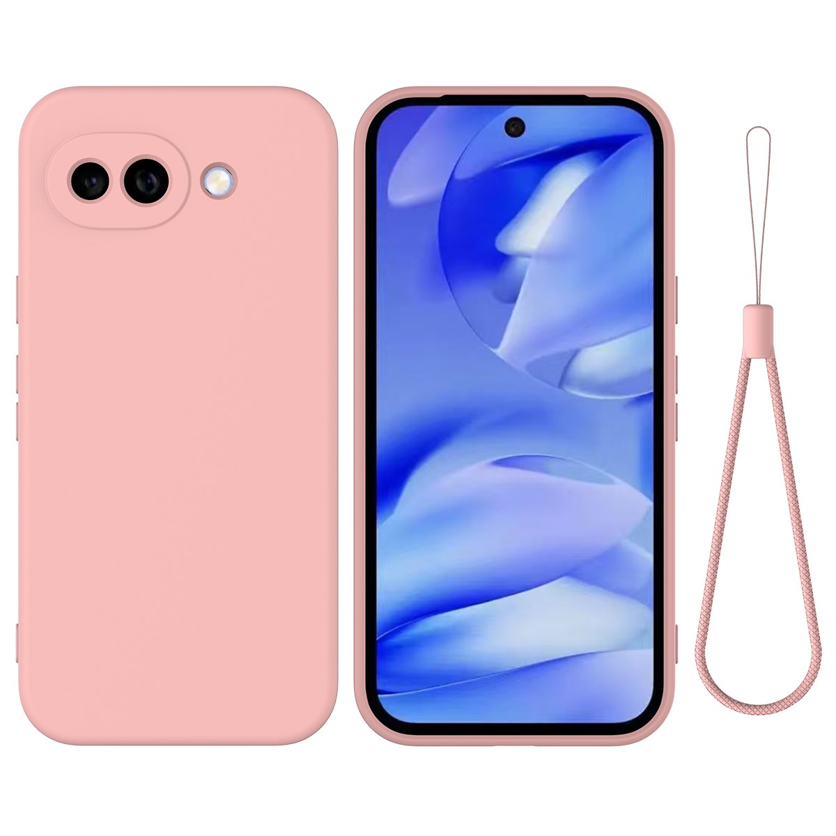 Google Pixel 10a EIDERWOOD Lined Silicone Case with Strap - Pink