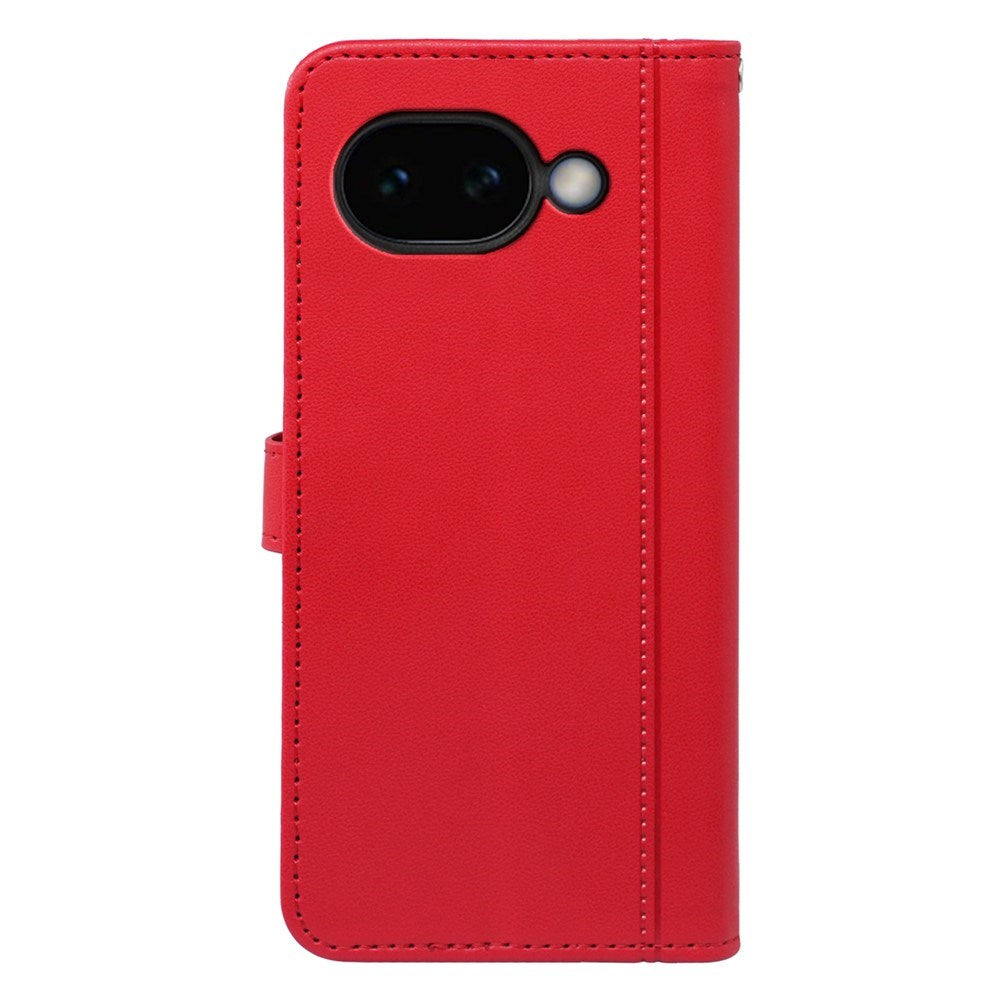Google Pixel 10a EIDERWOOD Faux Leather Flip Case with Card Holder & Stand Function – Red