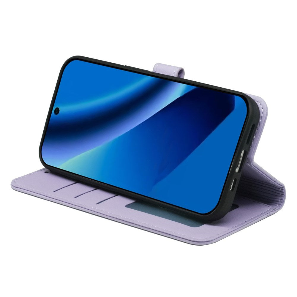 Google Pixel 10a EIDERWOOD Faux Leather Flip Case with Card Holder & Stand Function – Purple