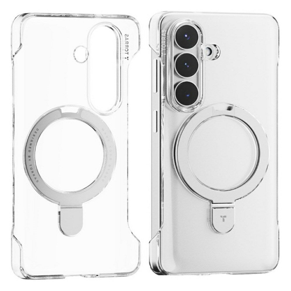Samsung Galaxy S26 TORRAS Ostand Q1 Slim Hard Plastic Case with Kickstand – MagSafe Compatible – Transparent