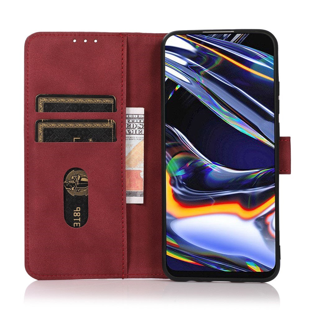 Samsung Galaxy A57 Faux Leather Flip Case with Card Holder - Red