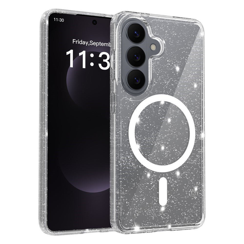 Samsung Galaxy S26 EIDERWOOD Magnetic Plastic Glitter Case - MagSafe Compatible - Transparent