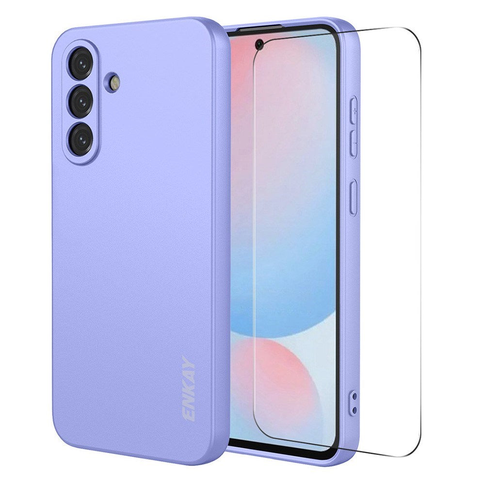 Samsung Galaxy A57 ENKAY Silicone Case with Screen Protector - Purple