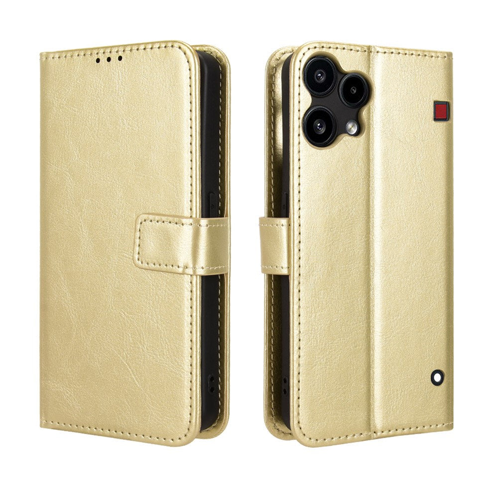 EIDERWOOD Nothing Phone (3a) Lite Faux Leather Flip Case with Strap - Gold