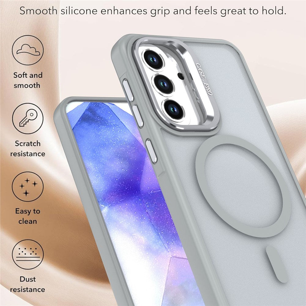 Samsung Galaxy A37 EIDERWOOD Hybrid Case with Kickstand - MagSafe Compatible - Grey