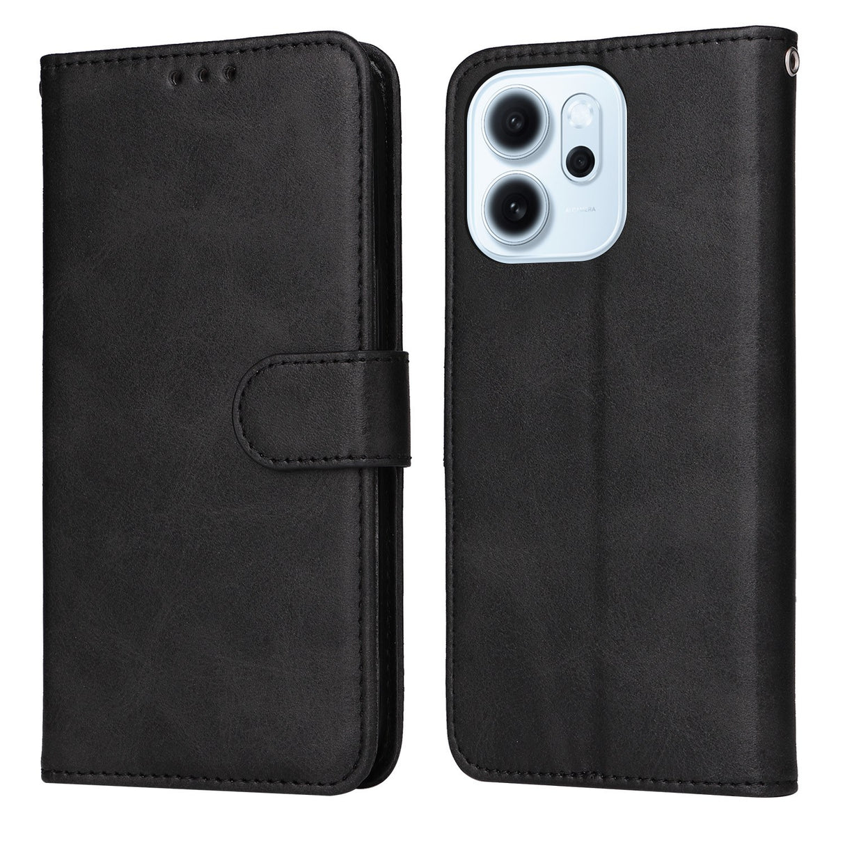 OPPO Reno15 F (5G) EIDERWOOD Faux Leather Flip Case with Strap - Black