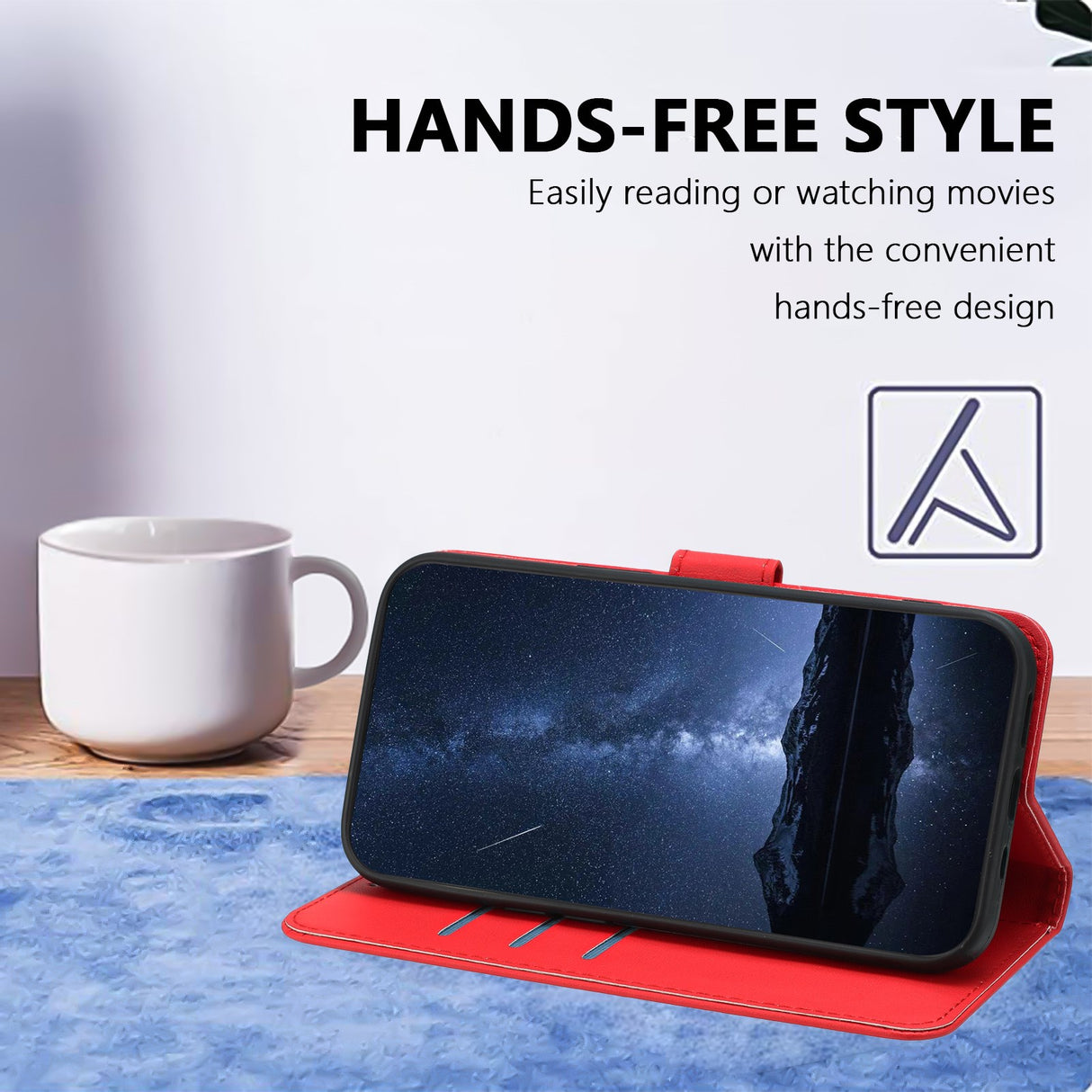 Xiaomi 17 Ultra EIDERWOOD Faux Leather Flip Case with Card Holder & Stand Function - Red