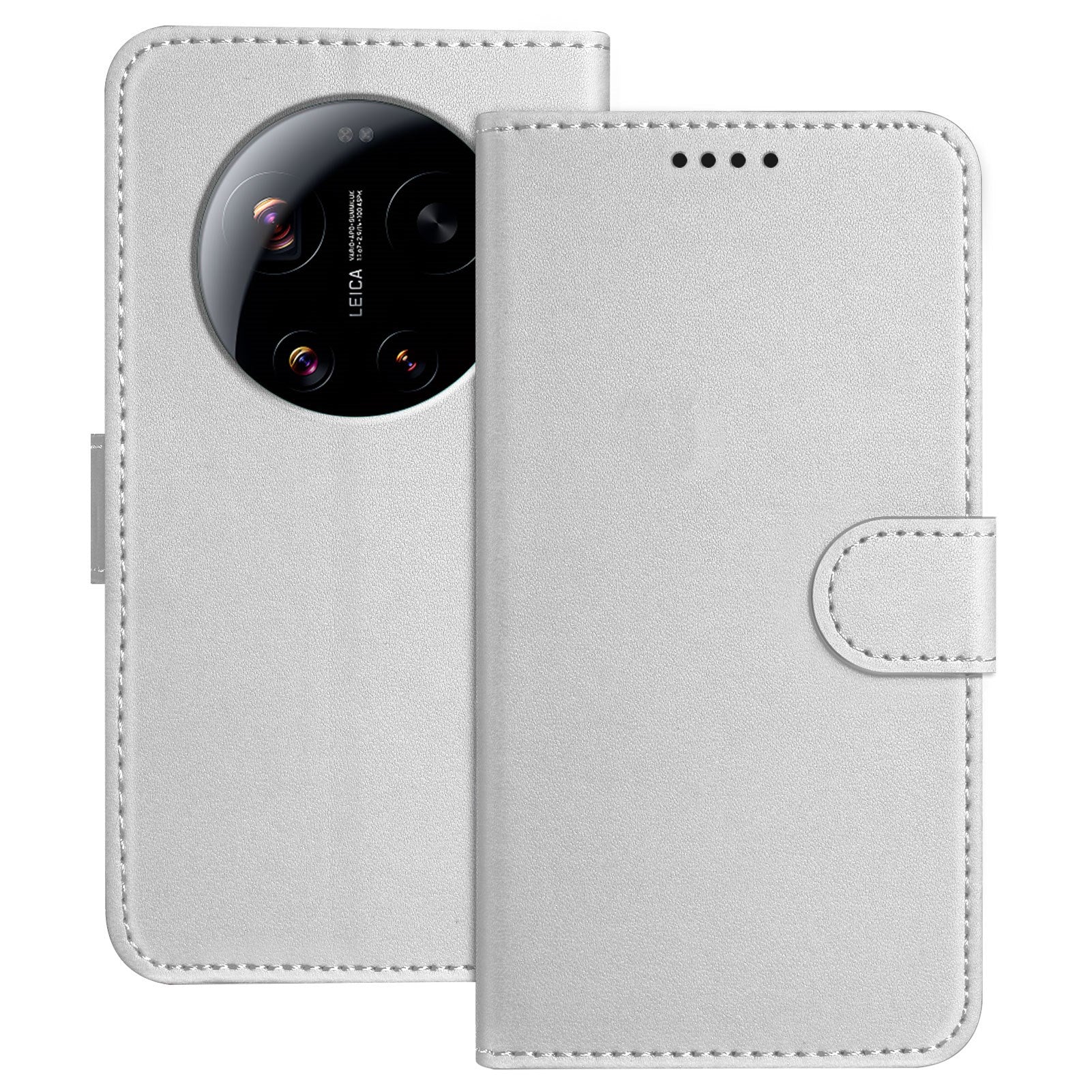 Xiaomi 17 Ultra EIDERWOOD Faux Leather Flip Case with Card Holder & Stand Function - Silver