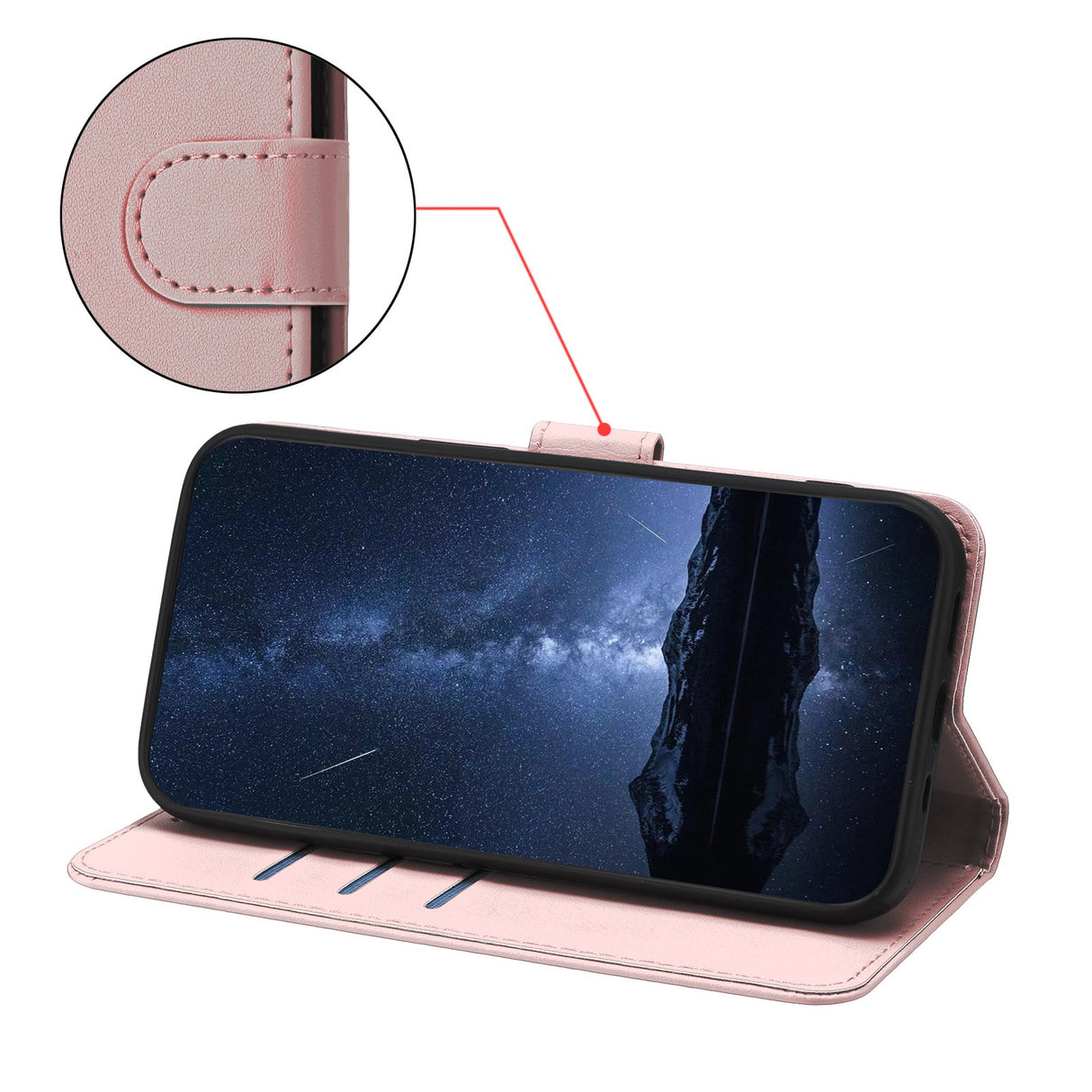 Xiaomi 17 Ultra EIDERWOOD Faux Leather Flip Case with Card Holder & Stand Function - Rose Gold