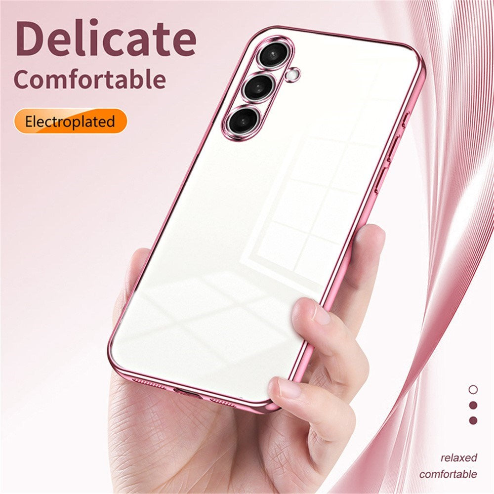 Samsung Galaxy A27 EIDERWOOD Flexible Plastic Case - Glossy Surface - Transparent / Pink